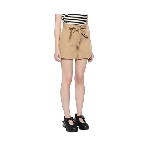 Pleat Detailed Belted Shorts