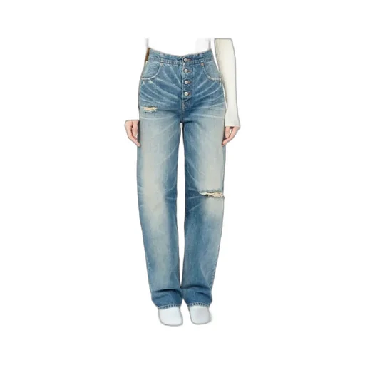 Distressed Washed Denim Jeans