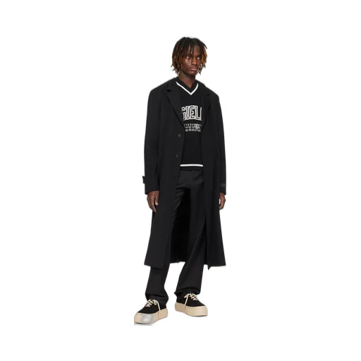 Numbers-Motif Straight-Leg Trousers