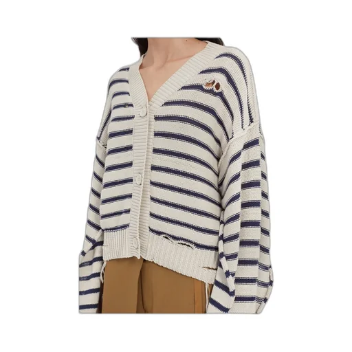 V-Neck Distressed Cardigan