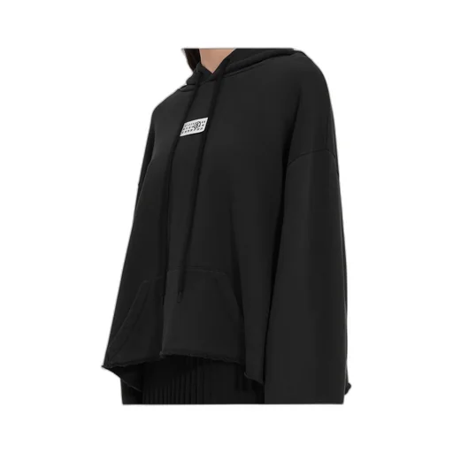 Numbers-Motif Drawstring Hoodie