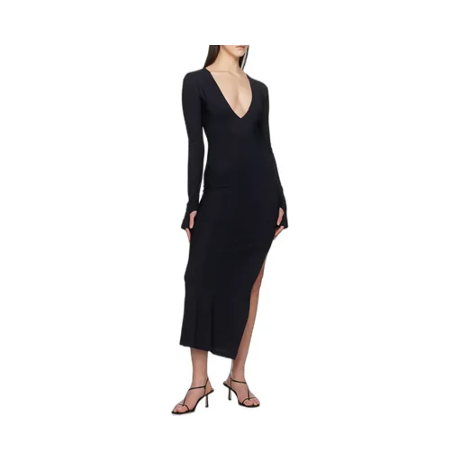 V-Neck Long-Sleeved Dress