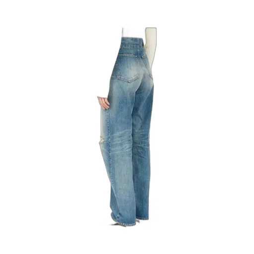 Distressed Washed Denim Jeans
