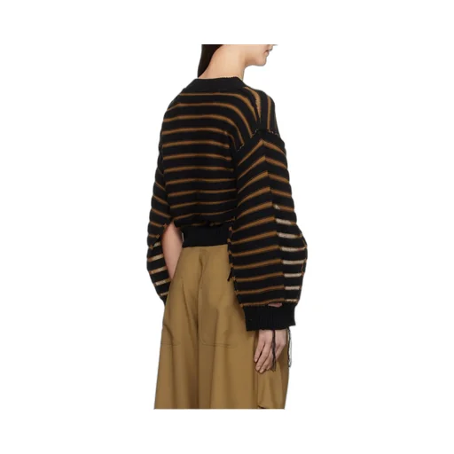 Striped Cotton Knit Cardigan