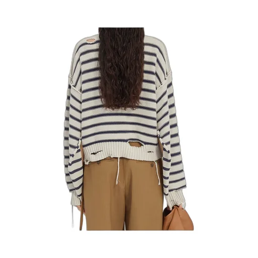 V-Neck Distressed Cardigan