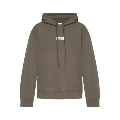 Numbers-Motif Drawstring Hoodie