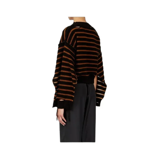 Striped Cotton Knit Cardigan