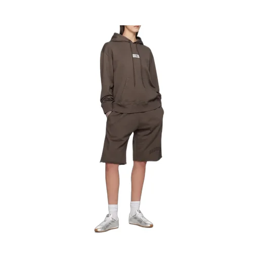 Numbers-Motif Drawstring Hoodie