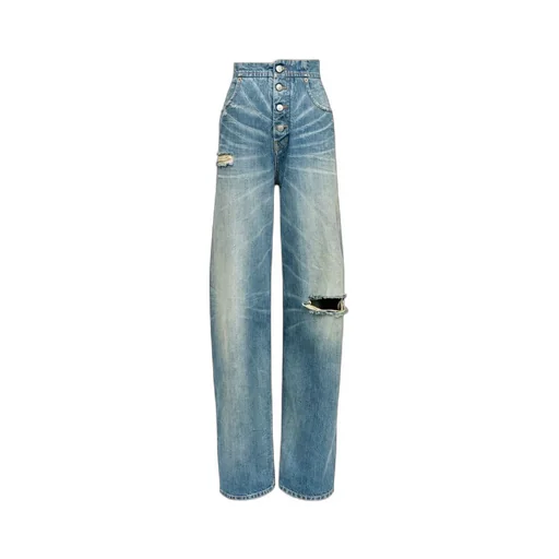 Distressed Washed Denim Jeans