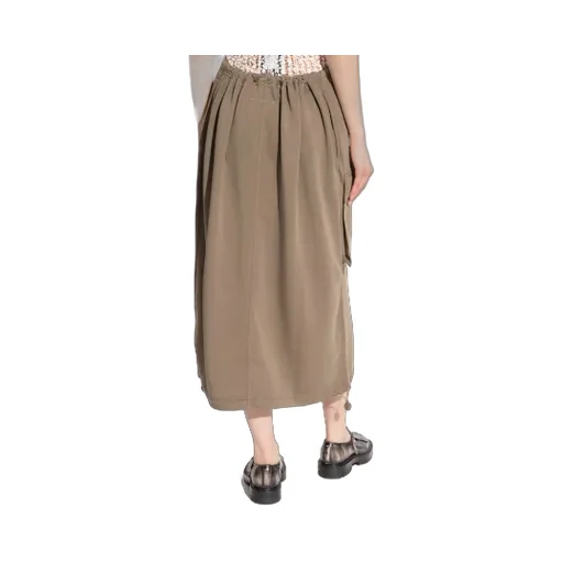Drawstring High Waist Midi Skirt