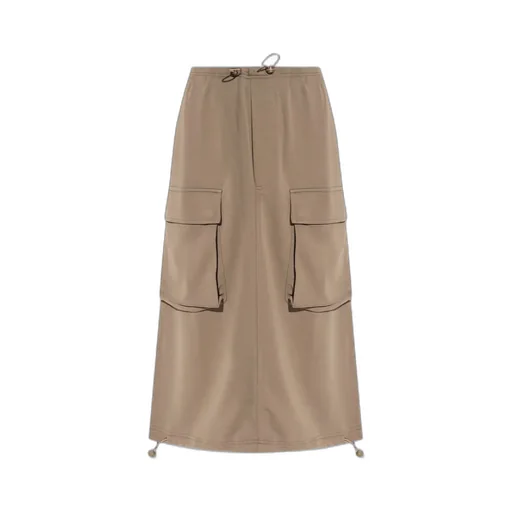Drawstring High Waist Midi Skirt