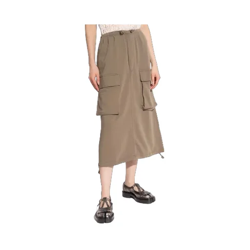 Drawstring High Waist Midi Skirt