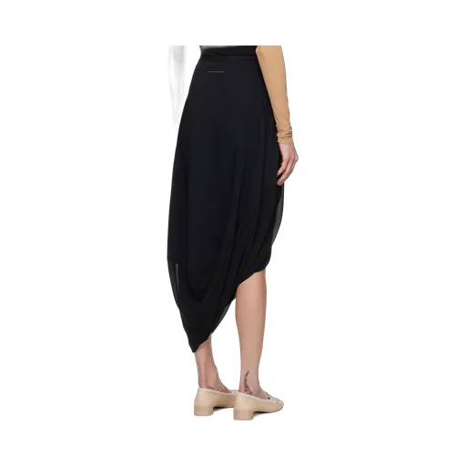 Asymmetric Draped Midi Skirt