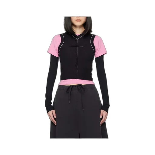 Piped Knit Top