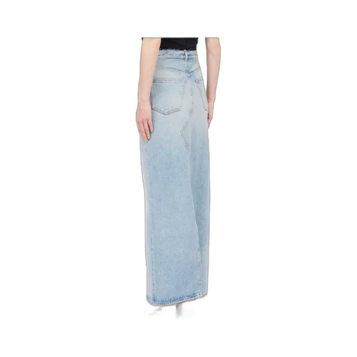 Frayed Maxi Denim Skirt