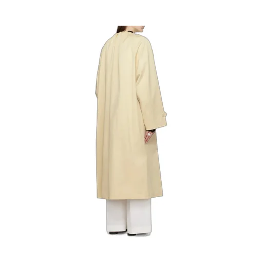 Gathered Neck Trench Coat