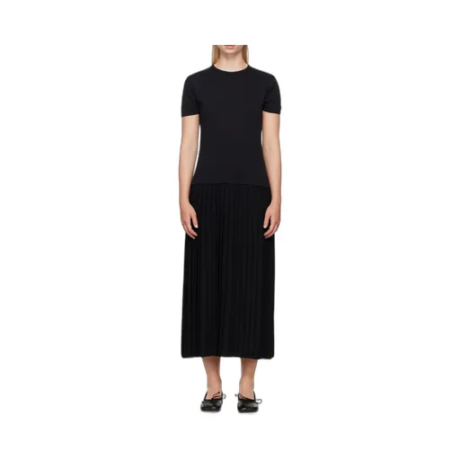 Pleated Maxi Jersey Dress