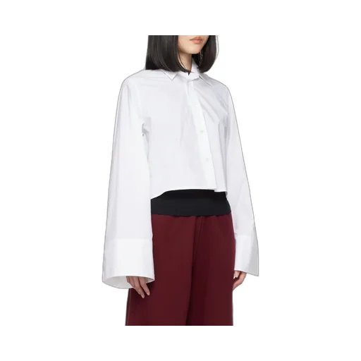 Wide-Sleeved Cropped Shirt