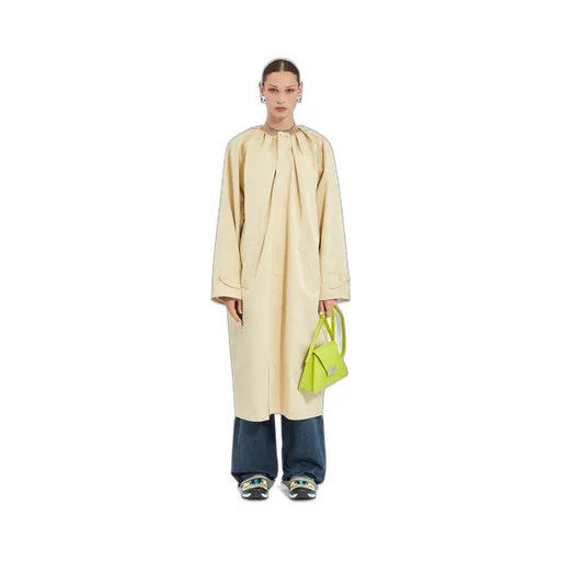 Gathered Neck Trench Coat