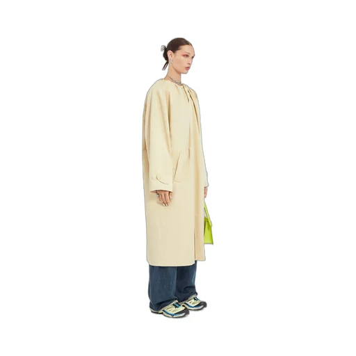 Gathered Neck Trench Coat