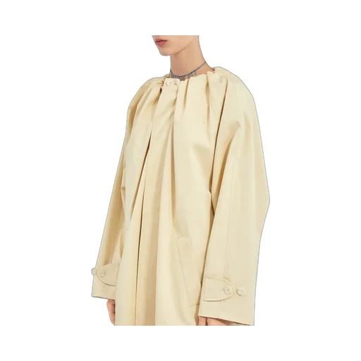 Gathered Neck Trench Coat