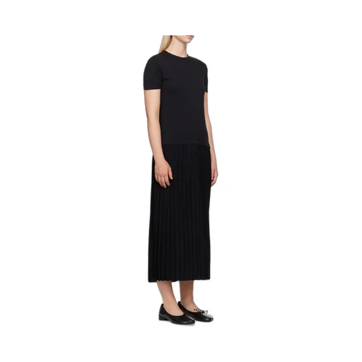 Pleated Maxi Jersey Dress