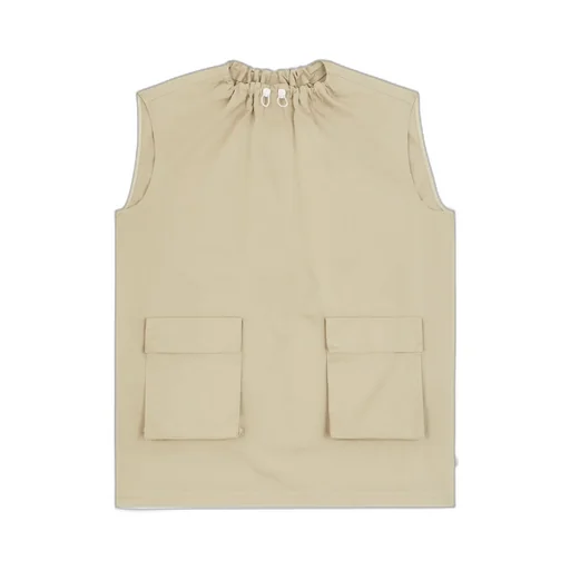 Gathered Neck Gabardine Mini Dress