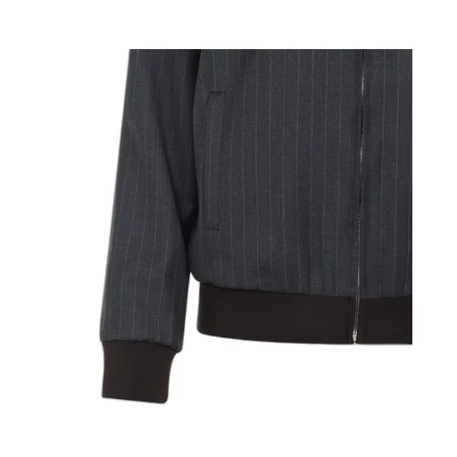 Pinstriped Zipper Blouson Jacket