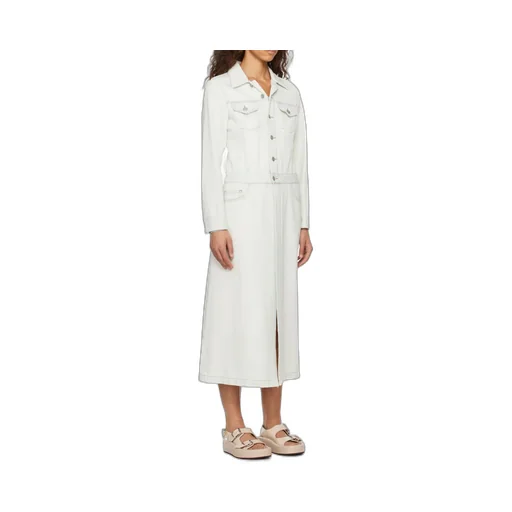 Denim Long-Sleeved Midi Dress