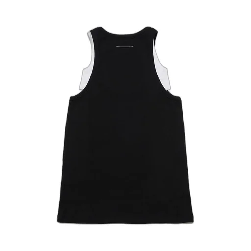 Logo Printed Double-Layered Sleeveless Dress