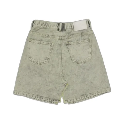 Mid-Rise Logo-Patch Denim Skirt