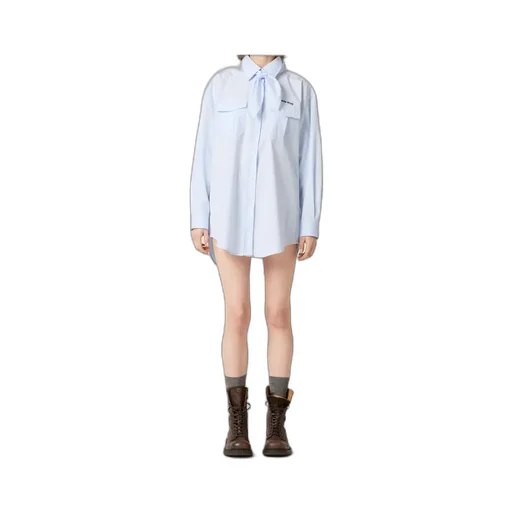 Striped Tie-Neck Shirt