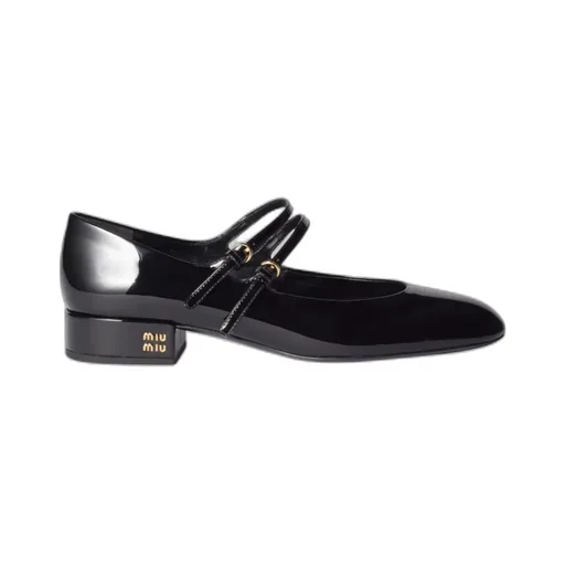 Patent Leather Slingback Pumps With Buckles