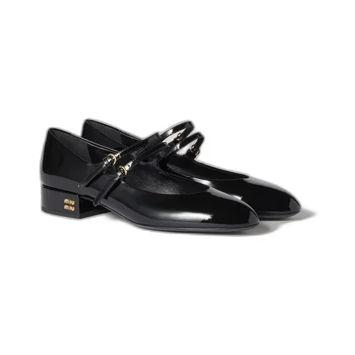 Patent Leather Slingback Pumps With Buckles