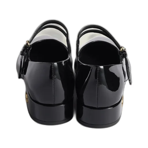 Patent Leather Slingback Pumps With Buckles