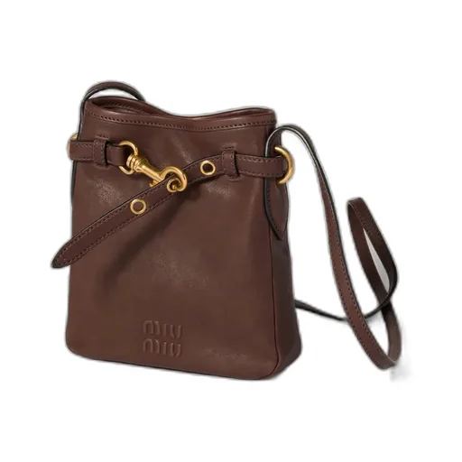 Embossed-Logo Leather Pouch