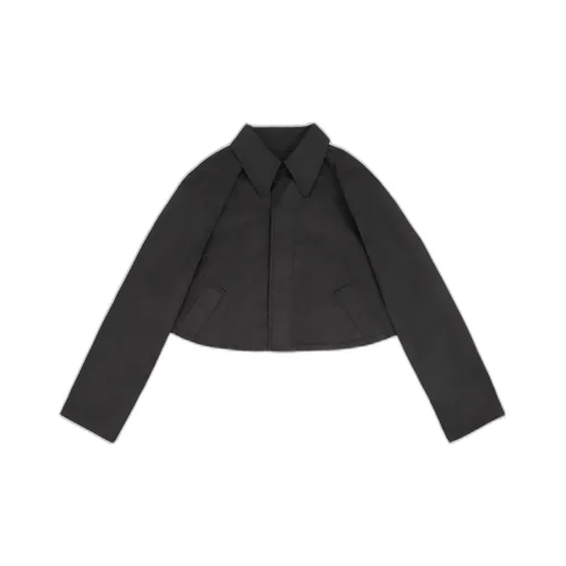 Raw-Cut Hem Cropped Jacket