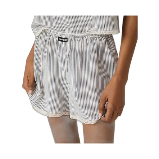 Logo-Patch Striped Shorts
