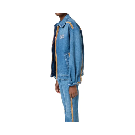 Denim And Leather Blouson Jacket