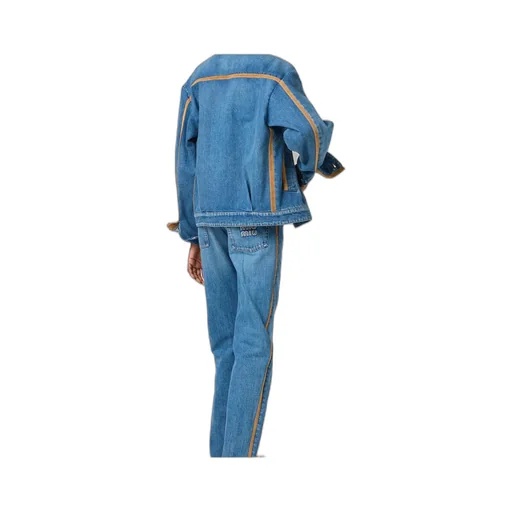 Denim And Leather Blouson Jacket