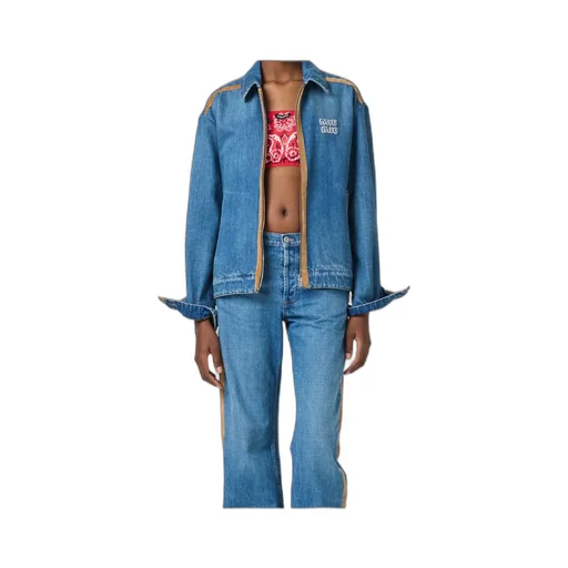 Denim And Leather Blouson Jacket