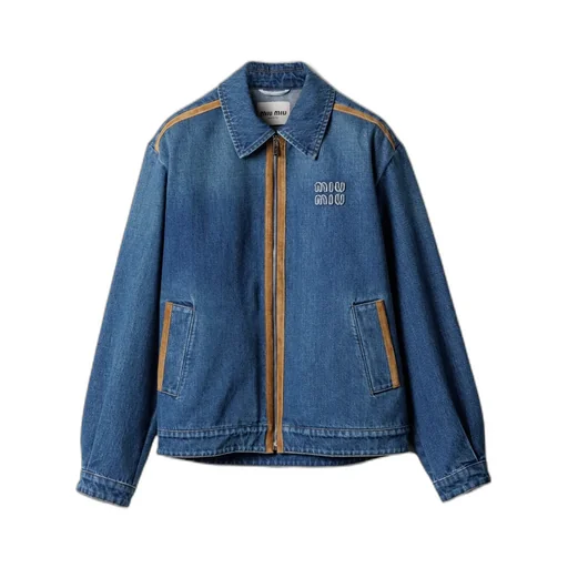 Denim And Leather Blouson Jacket