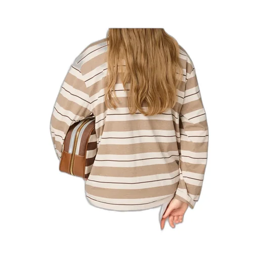 Long-Sleeved Striped Polo Shirt