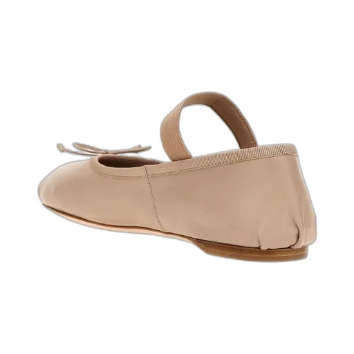 Logo-Printed Bow Detailed Ballerina Shoes