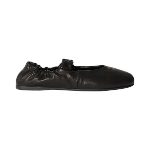 Ruched Nappa Leather Ballerinas