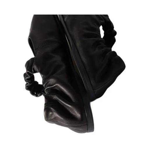 Ruched Nappa Leather Ballerinas