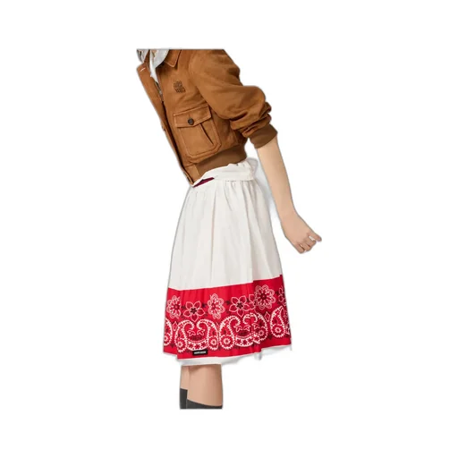Two-Toned Poplin Skirt
