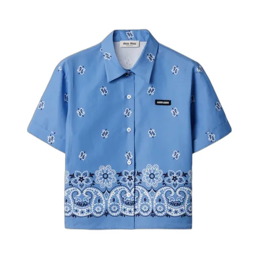 Pattern-Printed Short-Sleeved Shirt