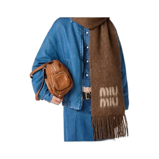 Logo-Detailed Fringed Scarf