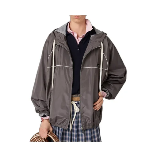 Technical Silk Zipper Blouson Jacket